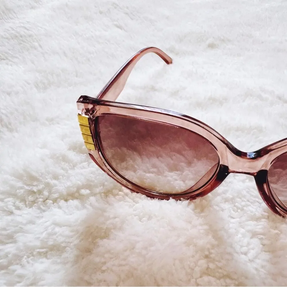 Rosy Clear Pink Cat Eye Oversized Sunglasses
